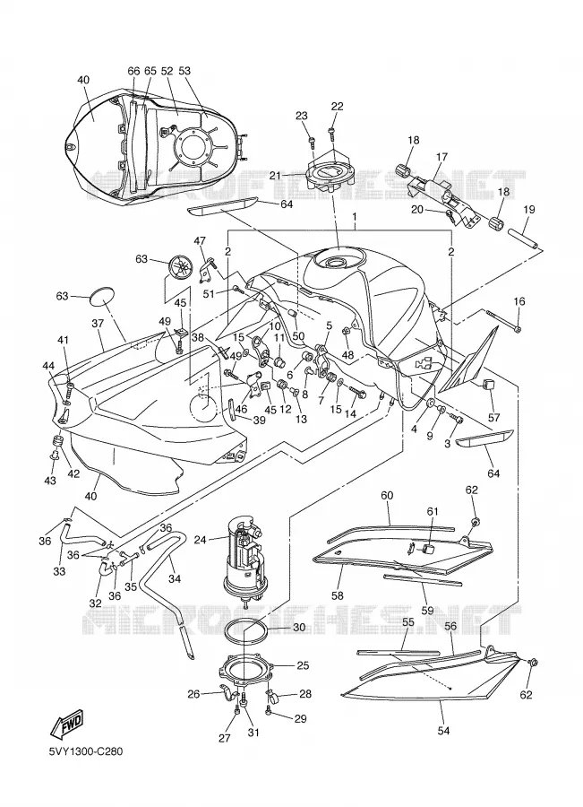 BENZINE TANK Yamaha MOTO 1000 2004 R1  YZF-R1