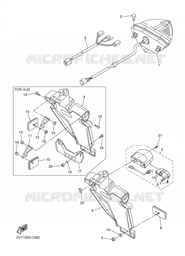 ACHTERLICHT Yamaha MOTO 1000 2006 R1  YZF-R1S
