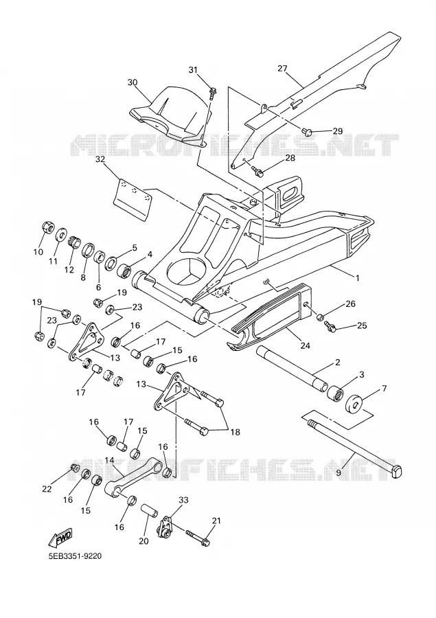 ACHTERBRUG Yamaha MOTO 600 1999 R6  YZF-R6