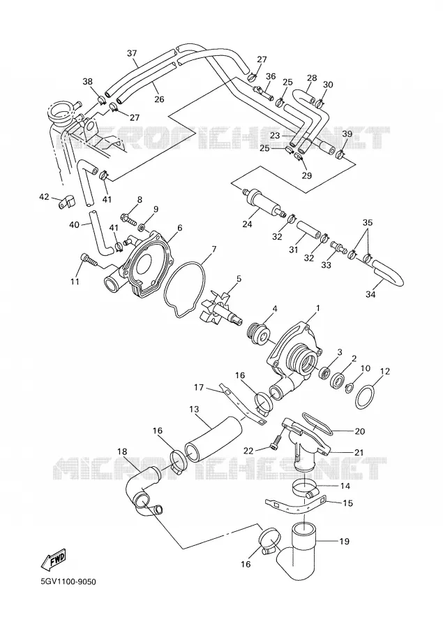 WATERPOMP / SLANGEN Yamaha MOTO 600 2000 R6  YZF-R6