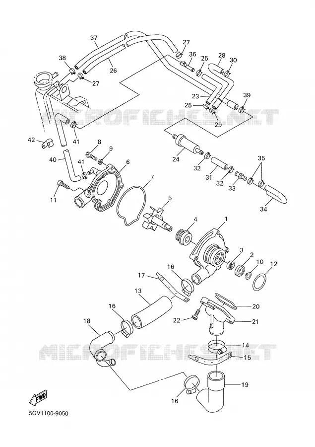WATERPOMP / SLANGEN Yamaha MOTO 600 2000 R6  YZF-R6