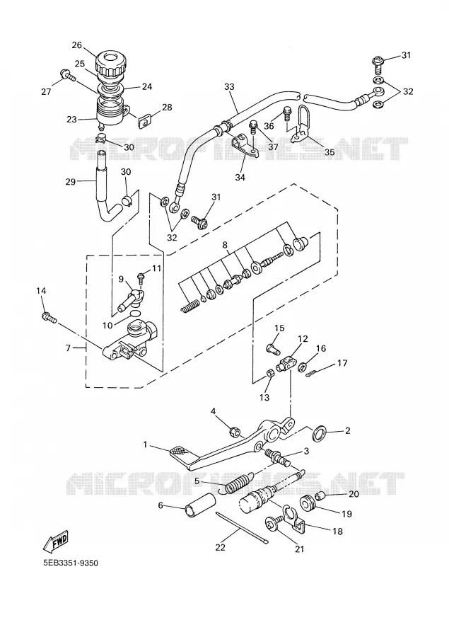 REMPOMP ACHTER Yamaha MOTO 600 2000 R6  YZF-R6