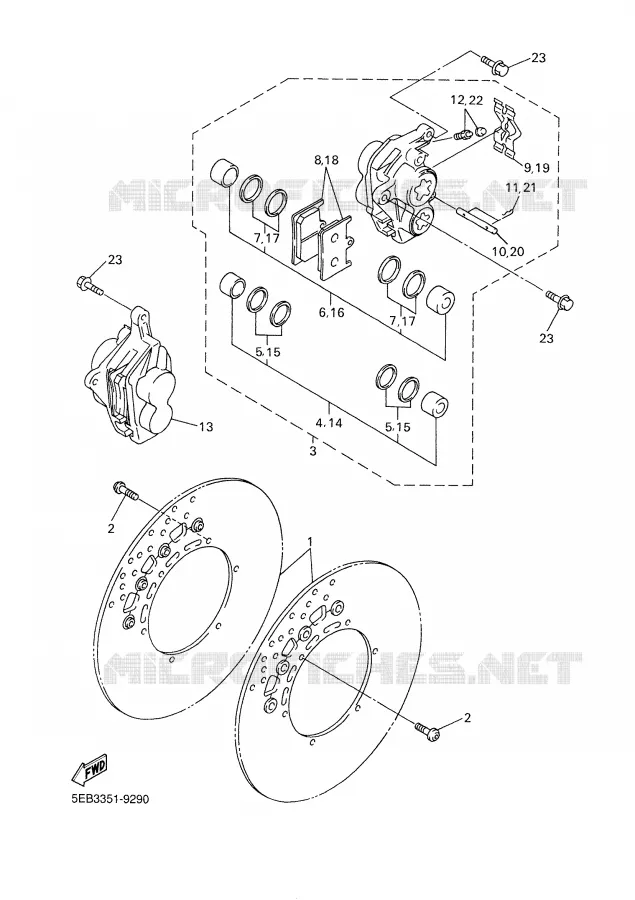 REMKLAUW VOOR Yamaha MOTO 600 2002 R6  YZF-R6