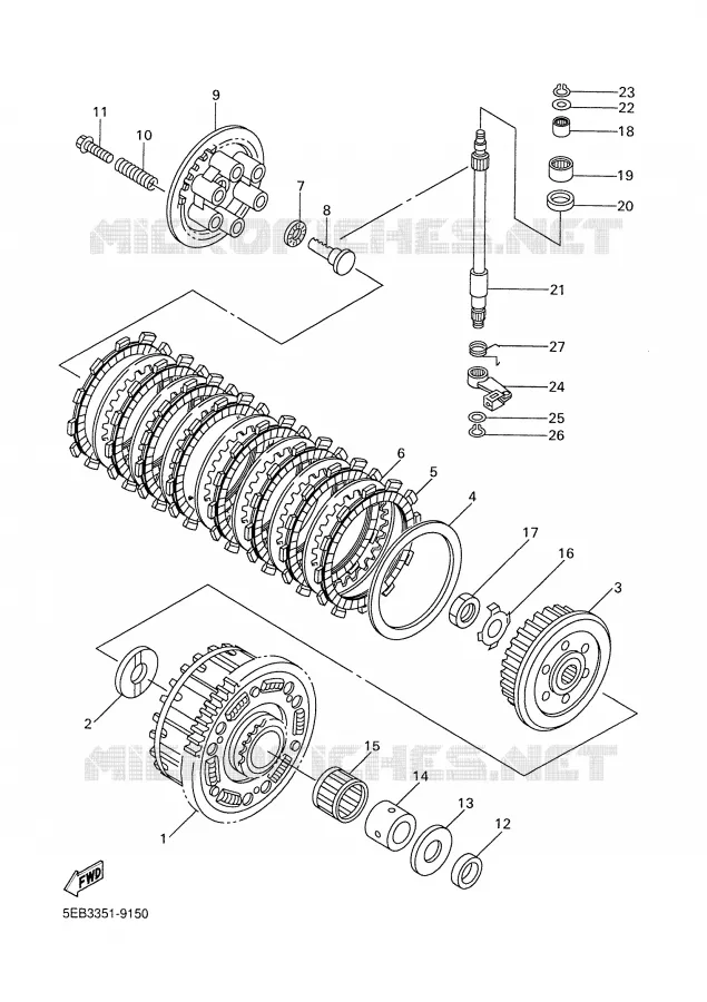 STARTMOTOR KOPPELINGS Yamaha MOTO 600 2002 R6  YZF-R6