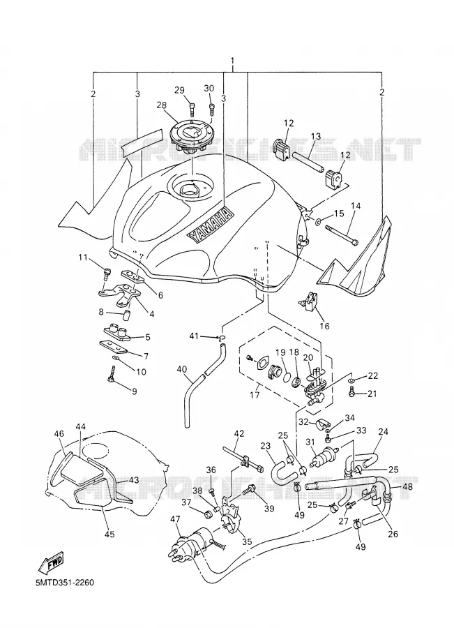 BENZINE TANK Yamaha MOTO 600 2002 R6  YZF-R6
