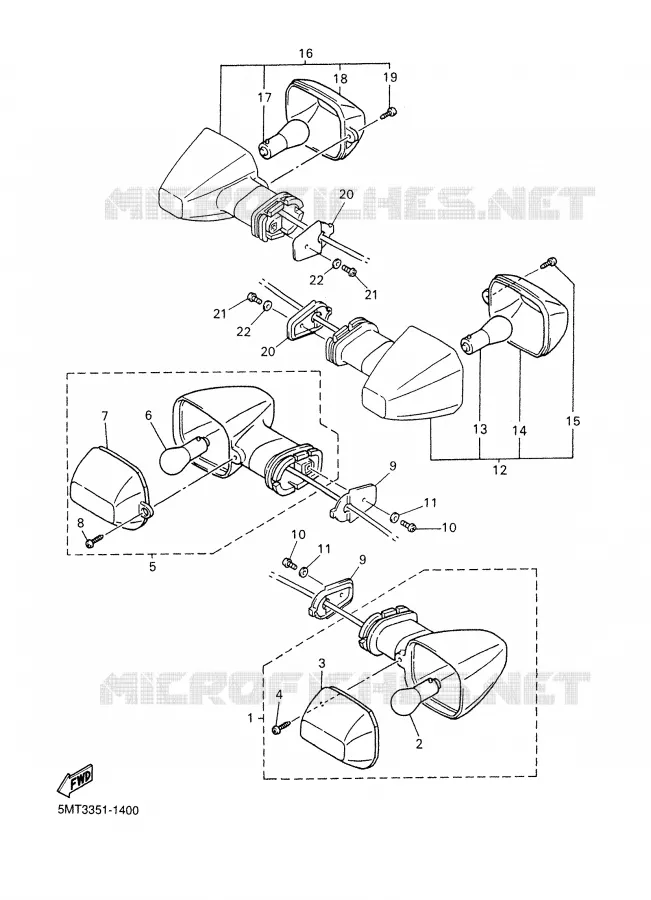 KNIPPERLICHT Yamaha MOTO 600 2002 R6  YZF-R6