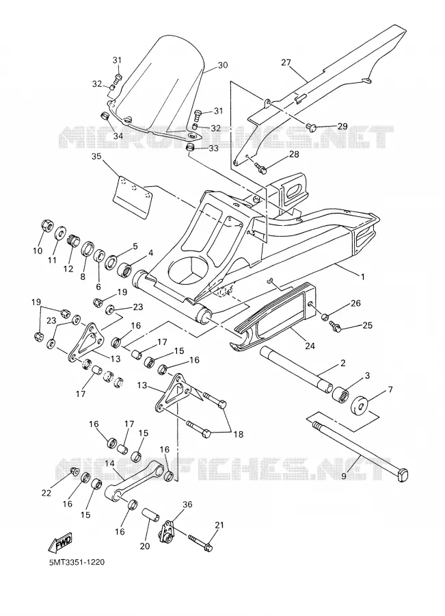 ACHTERBRUG Yamaha MOTO 600 2002 R6  YZF-R6