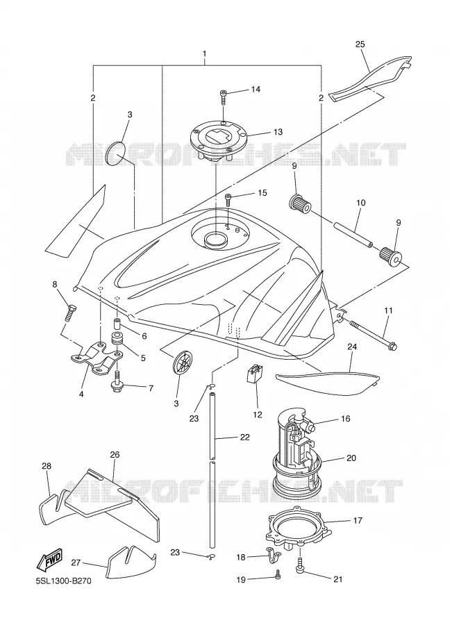 BENZINE TANK Yamaha MOTO 600 2003 R6  YZF-R6