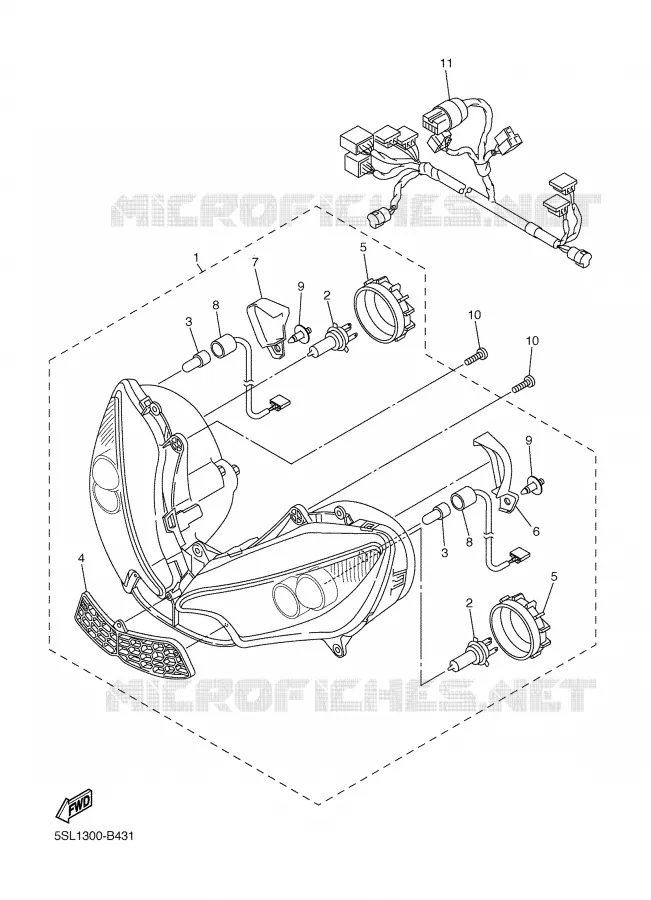 KOPLAMP Yamaha MOTO 600 2003 R6  YZF-R6