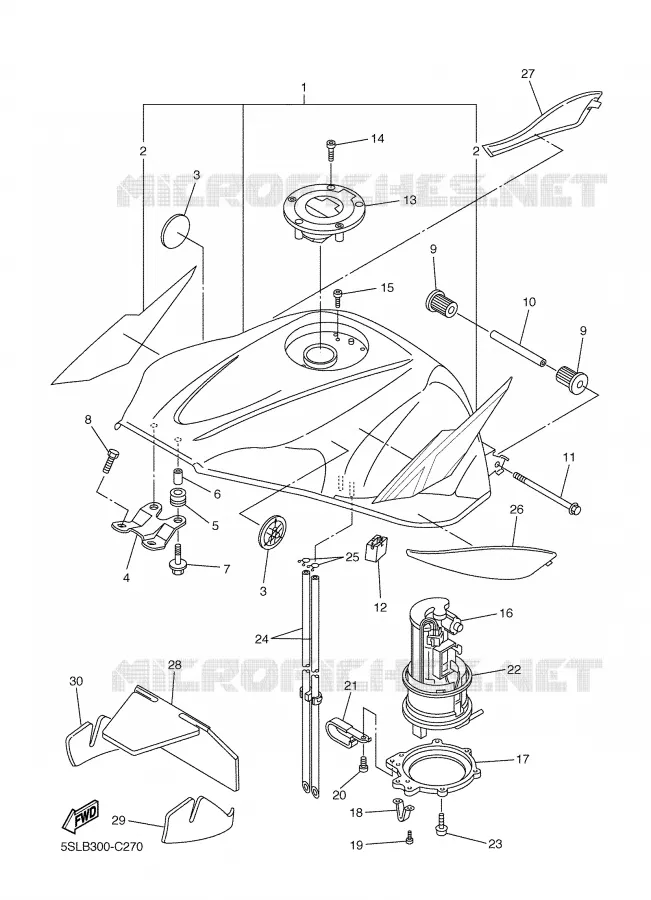 BENZINE TANK Yamaha MOTO 600 2004 R6  YZF-R6
