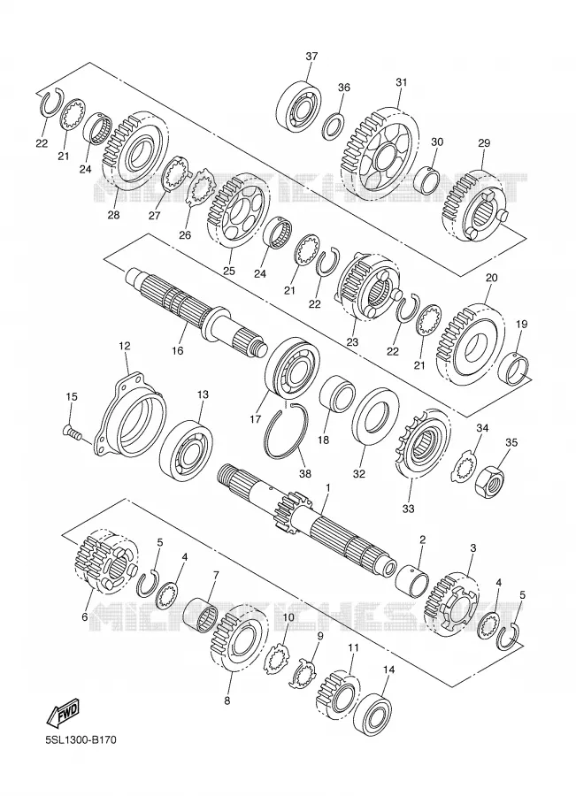TRANSMISSIE Yamaha MOTO 600 2005 R6  YZF-R6
