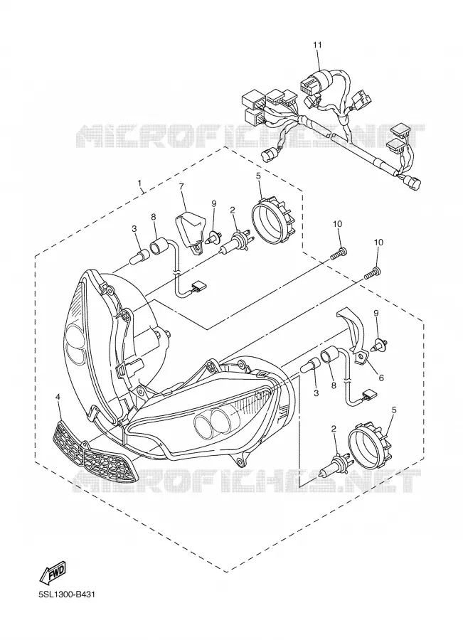 KOPLAMP Yamaha MOTO 600 2005 R6  YZF-R6