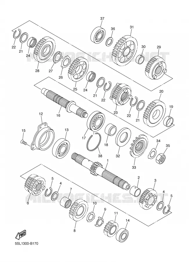 TRANSMISSIE Yamaha MOTO 600 2005 R6  YZF-R6