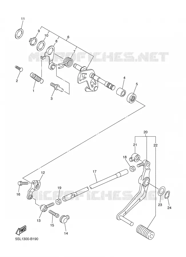 SCHAKEL STANG / PEDAAL Yamaha MOTO 600 2005 R6  YZF-R6