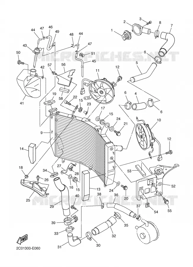 RADIATEUR / SLANG Yamaha MOTO 600 2006 R6  YZF-R6