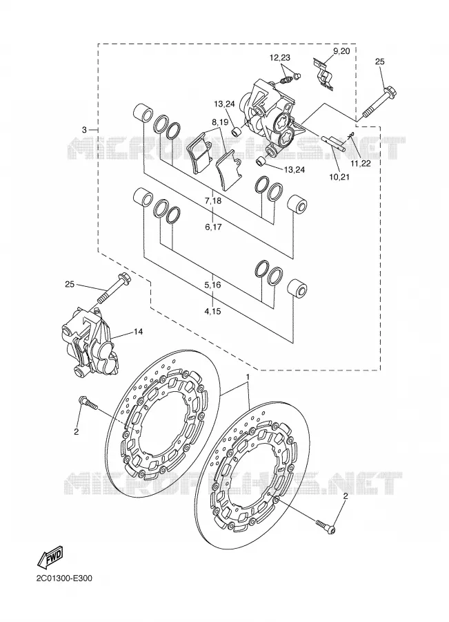 REMKLAUW VOOR Yamaha MOTO 600 2006 R6  YZF-R6