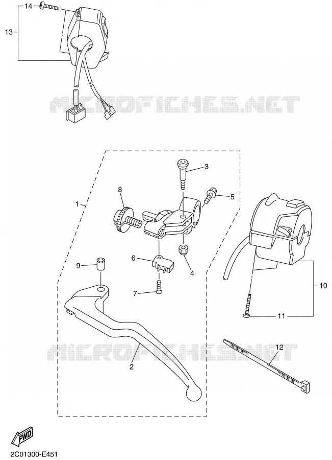 STUURSCHAKELAAR / HEVEL Yamaha MOTO 600 2006 R6  YZF-R6