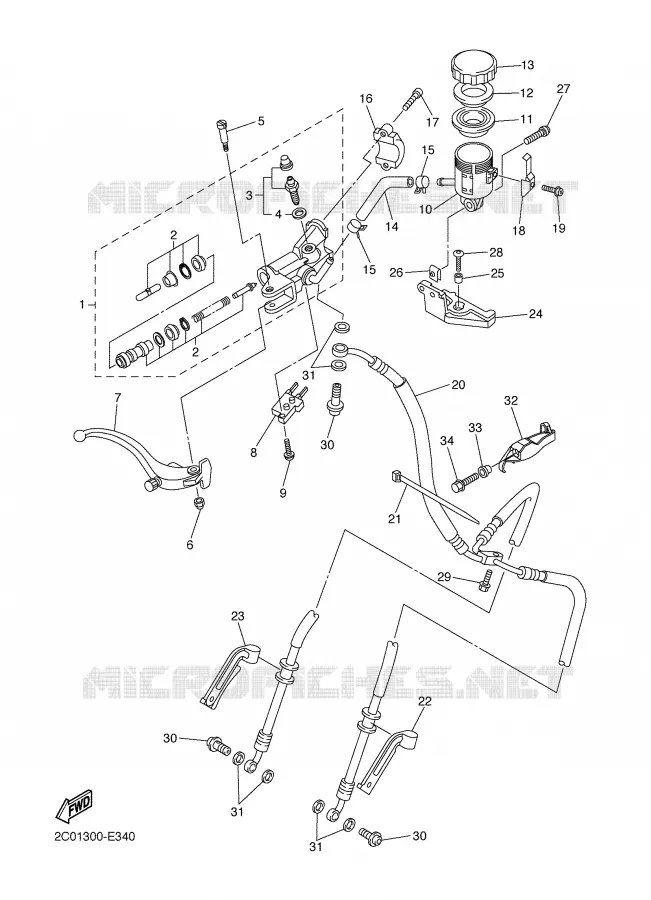 REMPOMP VOOR Yamaha MOTO 600 2007 R6  YZF-R6