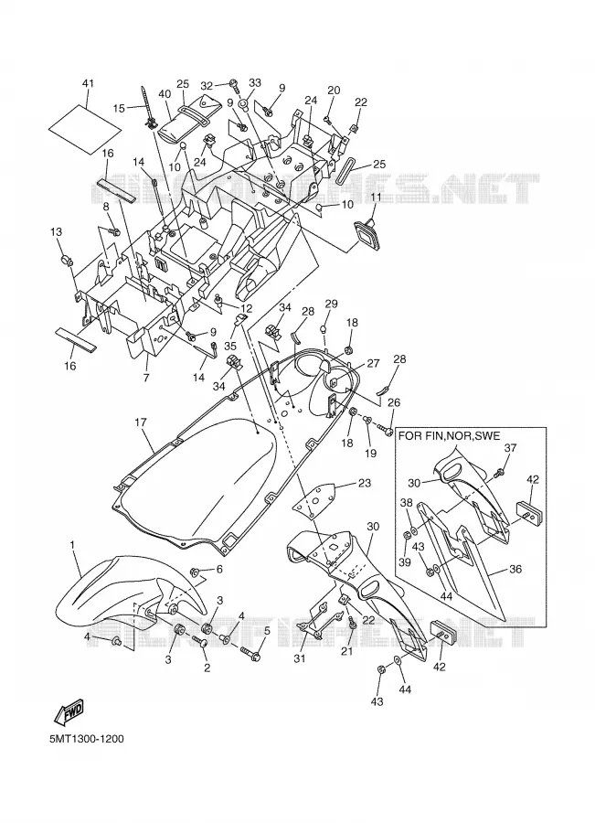 SPATBORD Yamaha MOTO 600 2001 R6  YZF-R6N
