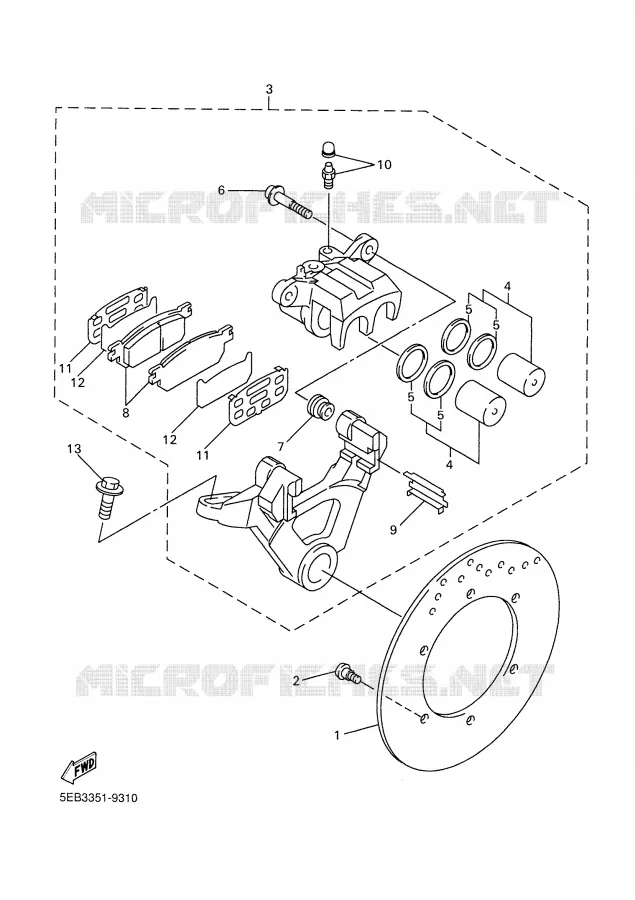 REMKLAUW ACHTER Yamaha MOTO 600 2002 R6  YZF-R6P