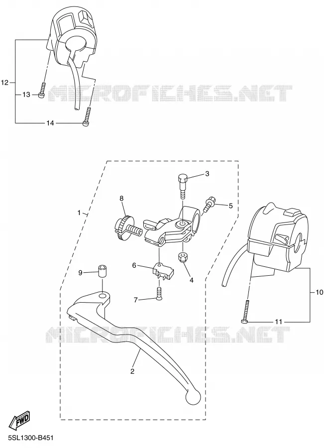 STUURSCHAKELAAR / HEVEL Yamaha MOTO 600 2005 R6  YZF-R6T