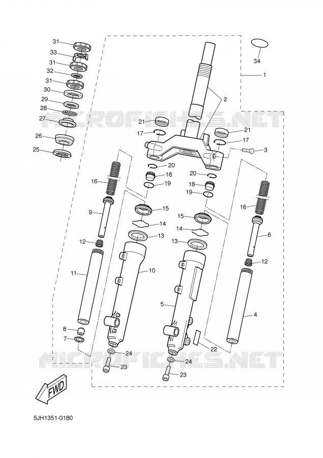 VOORVORK Yamaha SCOOTER 50 2002 SLIDER  EW50 SLIDER