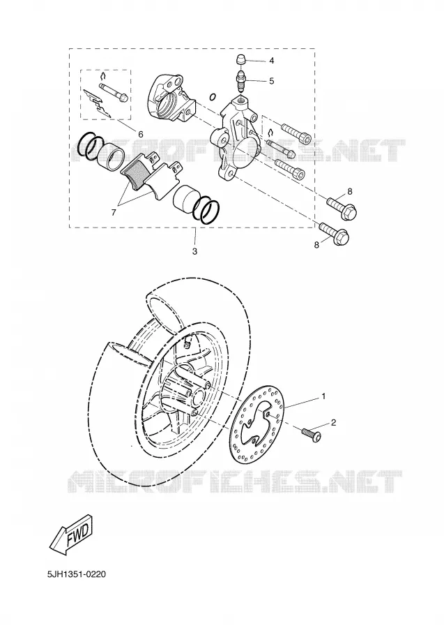 REMKLAUW VOOR Yamaha SCOOTER 50 2002 SLIDER  EW50 SLIDER