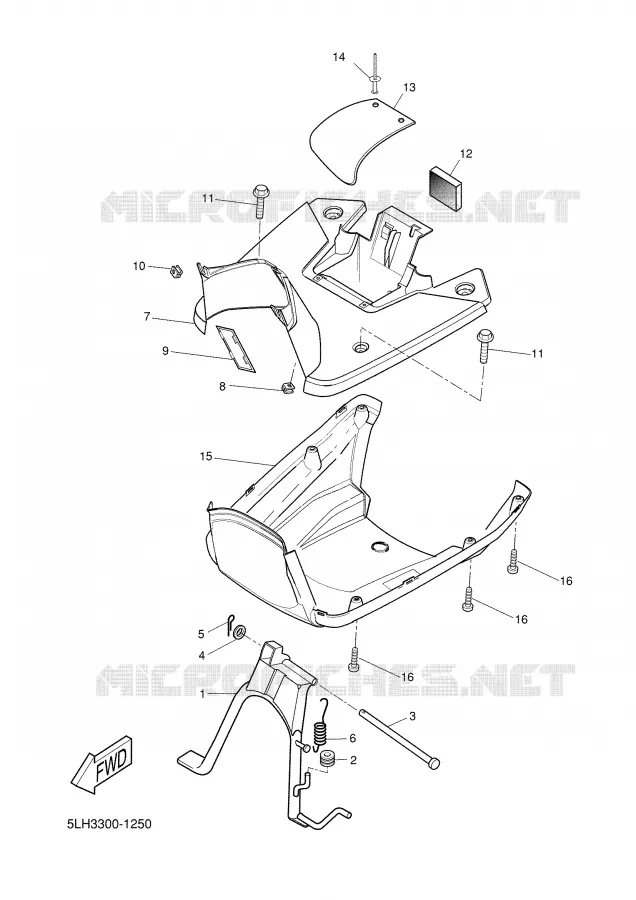 STANDAARD / VOETSTEUN Yamaha SCOOTER 50 2002 SLIDER  EW50 SLIDER