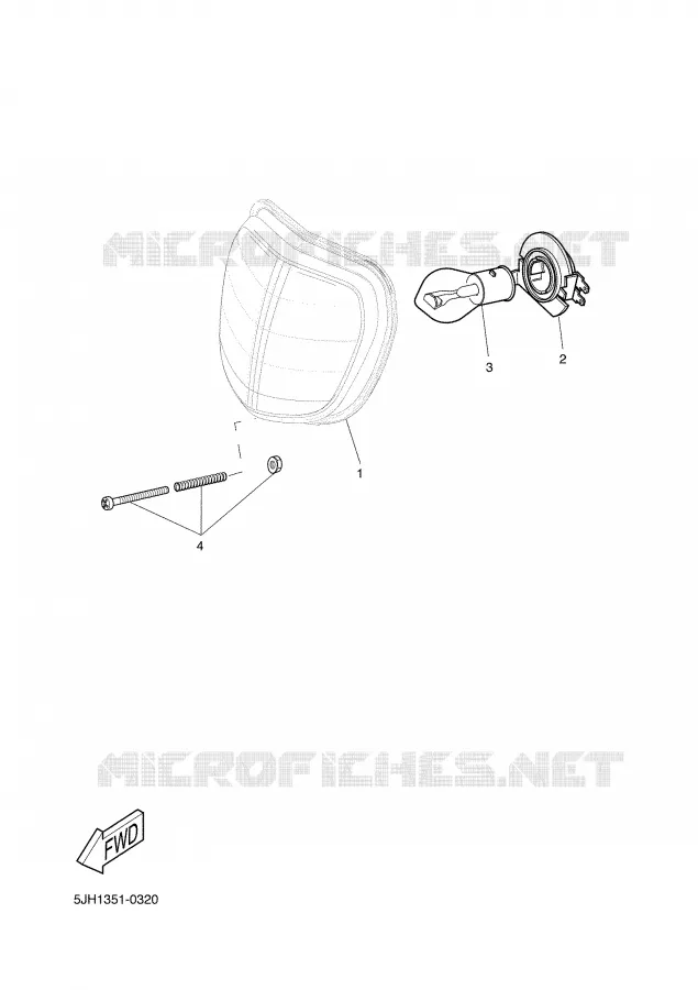 KOPLAMP Yamaha SCOOTER 50 2002 SLIDER  EW50 SLIDER
