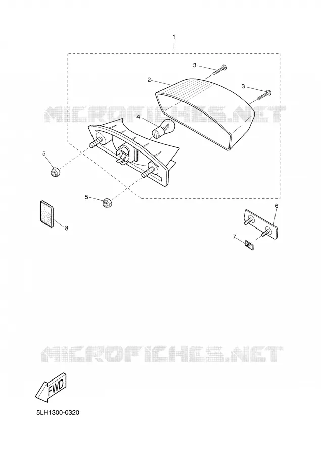ACHTERLICHT Yamaha SCOOTER 50 2002 SLIDER  EW50 SLIDER