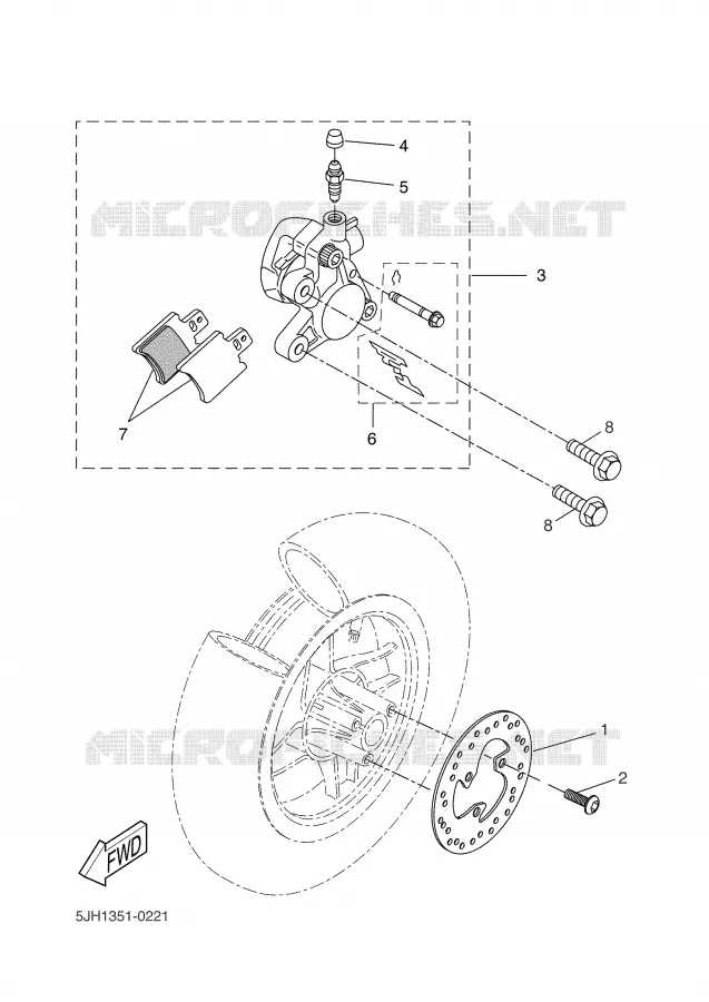 REMKLAUW VOOR Yamaha SCOOTER 50 2007 SLIDER  EW50N