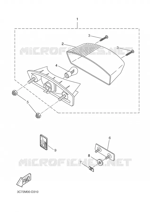 ACHTERLICHT Yamaha SCOOTER 50 2008 SLIDER  EW50N