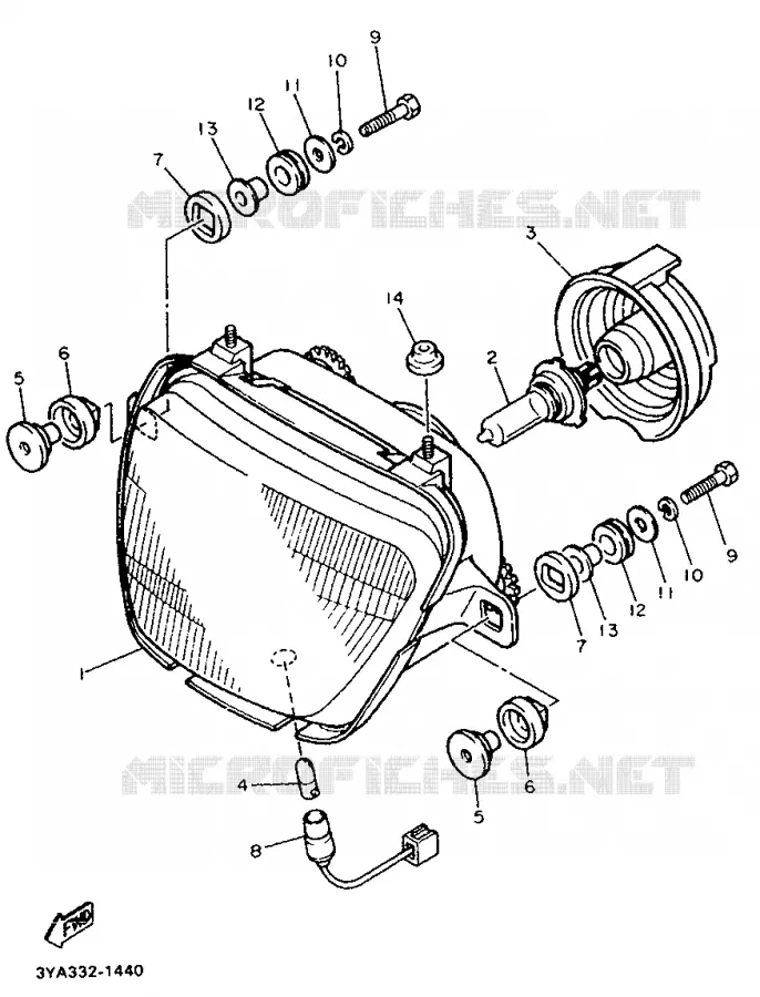 ALTERNATIEF KOPLAMP Yamaha MOTO 1200 1992 FJ  FJ1200