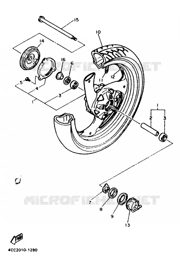 VOORWIEL Yamaha MOTO 1200 1992 FJ ABS  FJ1200A