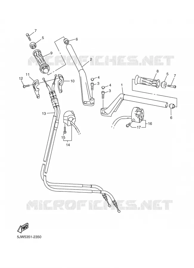 STUUR / KABEL Yamaha MOTO 1300 2002 FJR  FJR1300