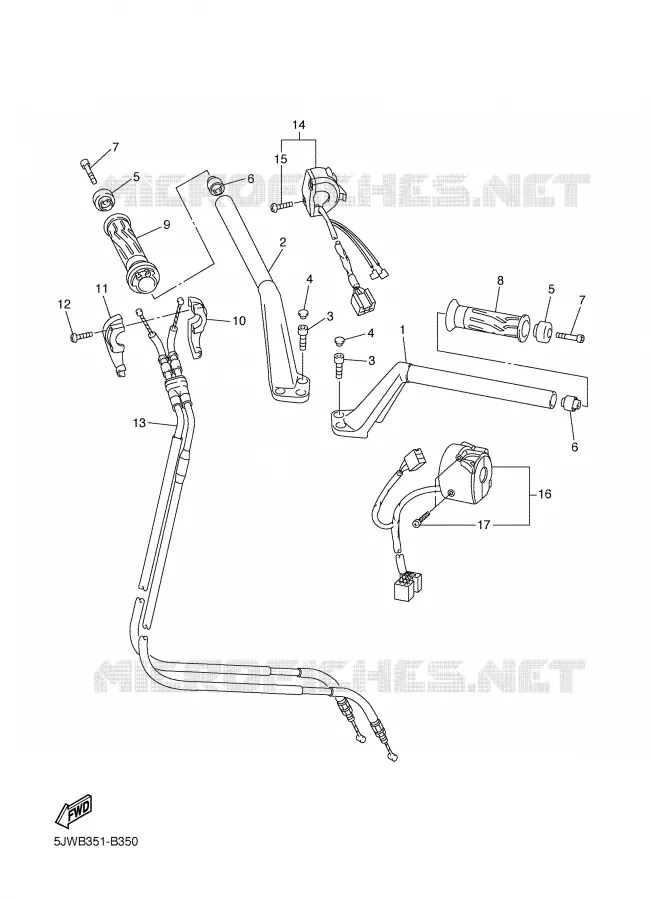 STUUR / KABEL Yamaha MOTO 1300 2003 FJR  FJR1300