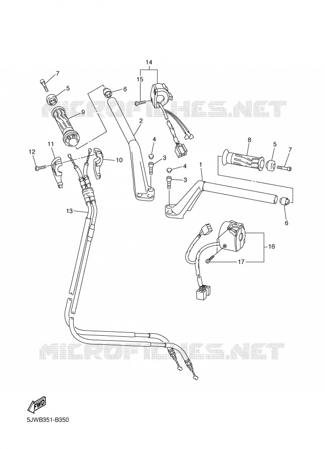 STUUR / KABEL Yamaha MOTO 1300 2004 FJR  FJR1300