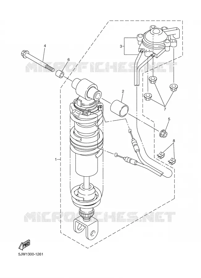ACHTER SCHOKBREKER Yamaha MOTO 1300 2004 FJR  FJR1300