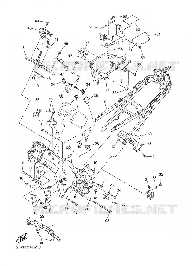 FRAME Yamaha MOTO 1300 2005 FJR  FJR1300