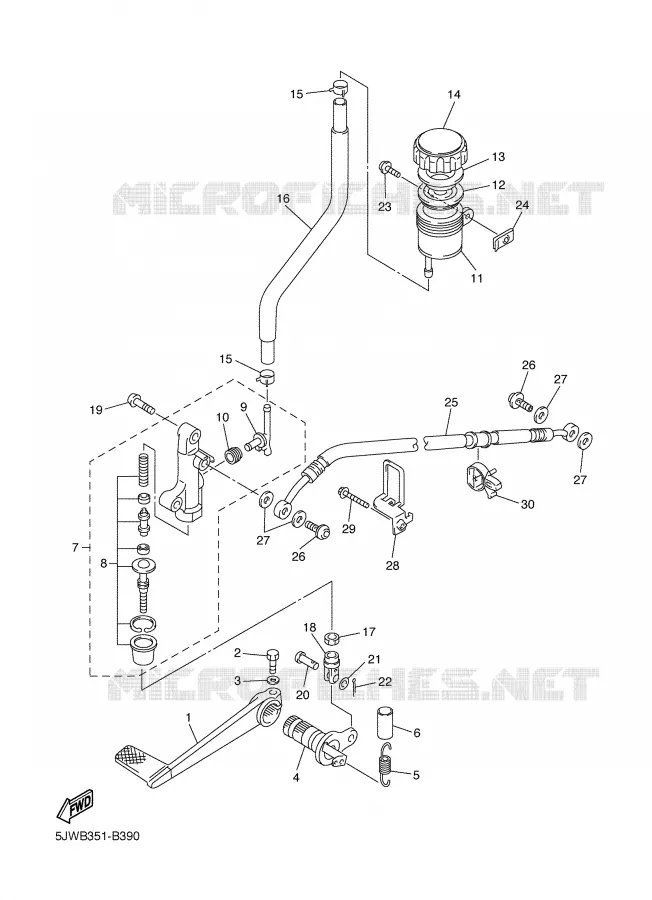 REMPOMP ACHTER Yamaha MOTO 1300 2005 FJR  FJR1300