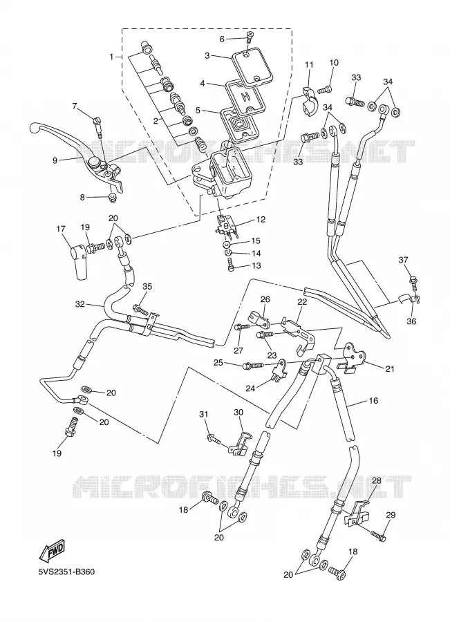 REMPOMP VOOR Yamaha MOTO 1300 2003 FJR ABS  FJR1300A