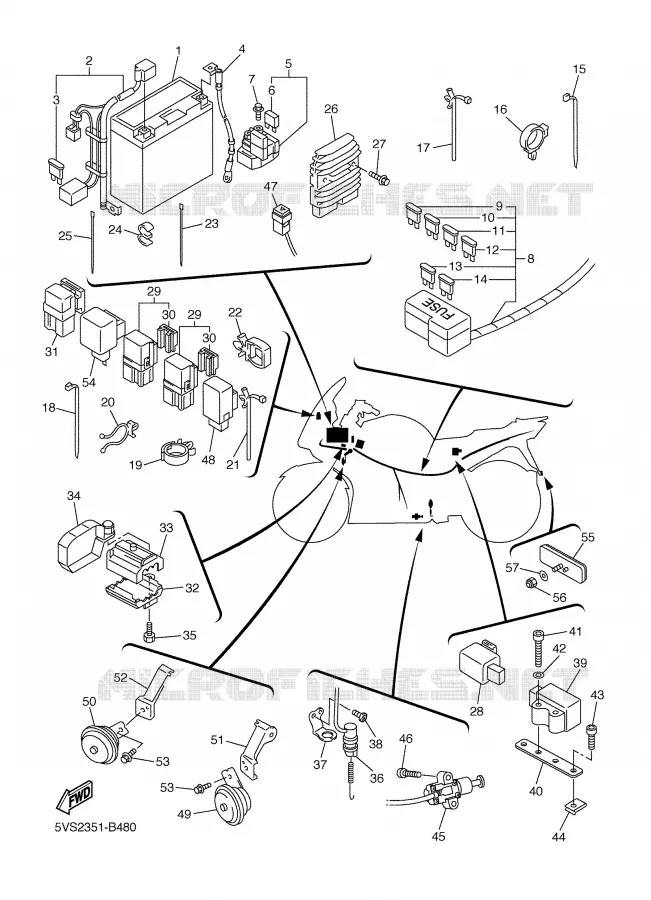 ELECTRISCH 2 Yamaha MOTO 1300 2003 FJR ABS  FJR1300A
