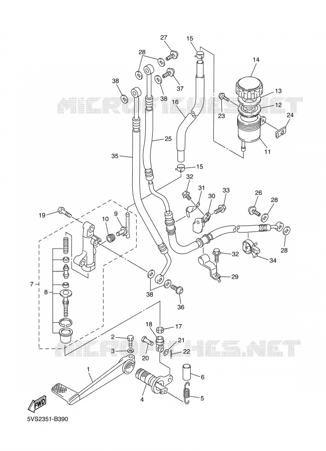 REMPOMP ACHTER Yamaha MOTO 1300 2003 FJR ABS  FJR1300A