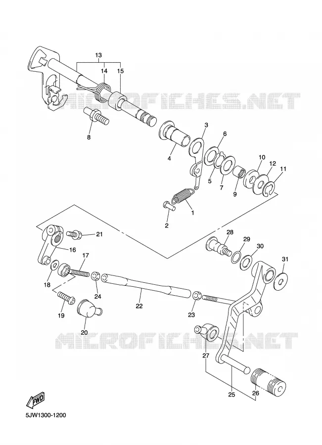 SCHAKEL STANG / PEDAAL Yamaha MOTO 1300 2004 FJR ABS  FJR1300A