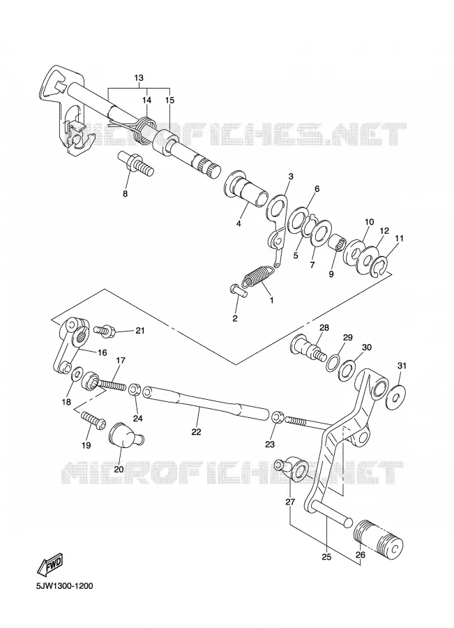 SCHAKEL STANG / PEDAAL Yamaha MOTO 1300 2004 FJR ABS  FJR1300A