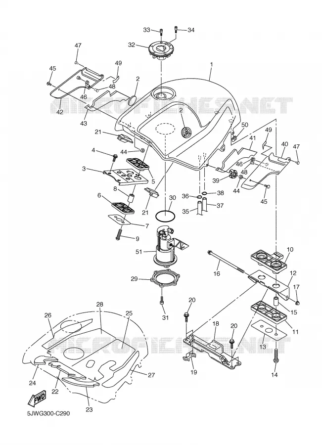 BENZINE TANK Yamaha MOTO 1300 2004 FJR ABS  FJR1300A