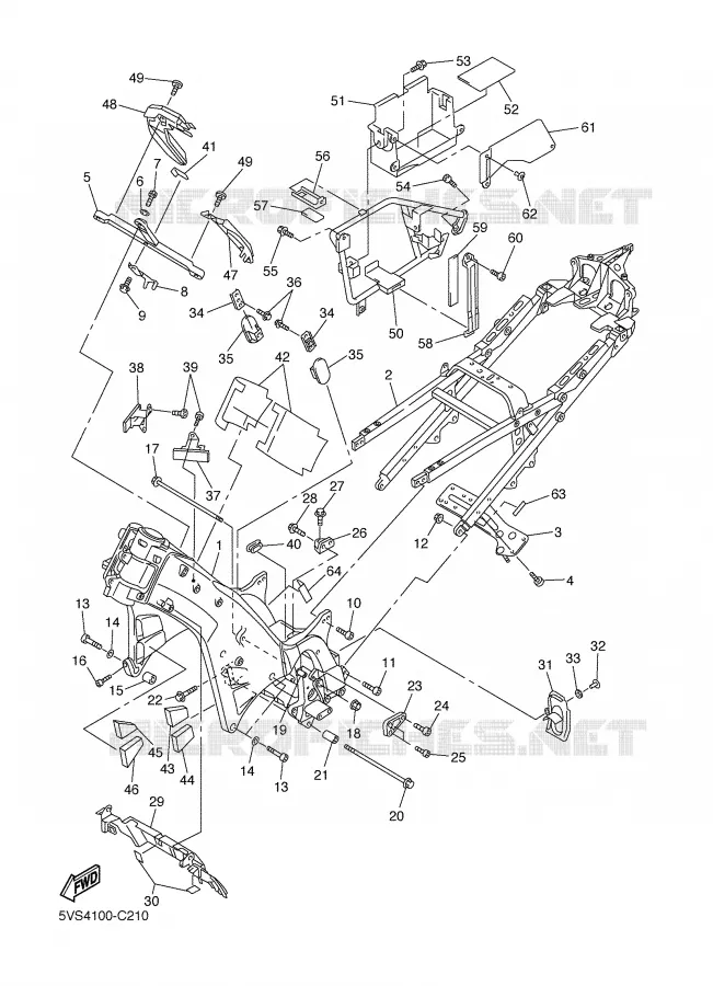 FRAME Yamaha MOTO 1300 2004 FJR ABS  FJR1300A