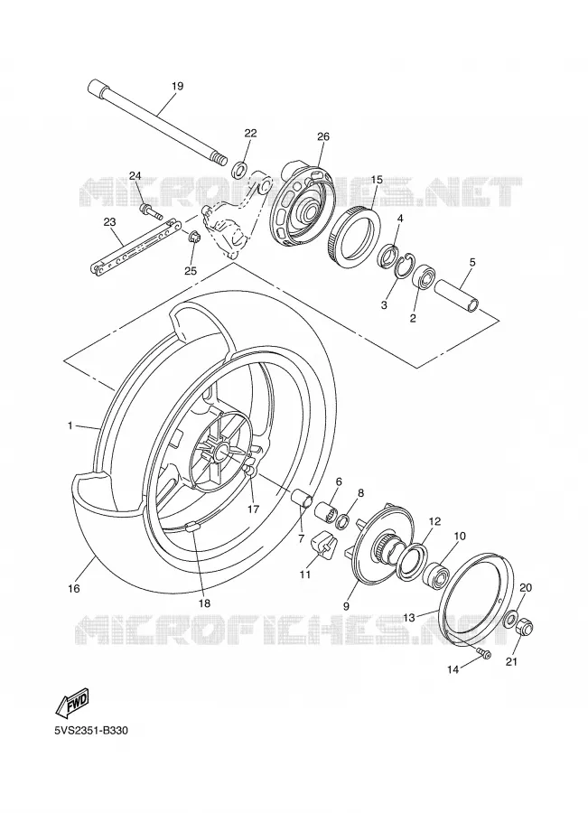ACHTERWIEL Yamaha MOTO 1300 2004 FJR ABS  FJR1300A