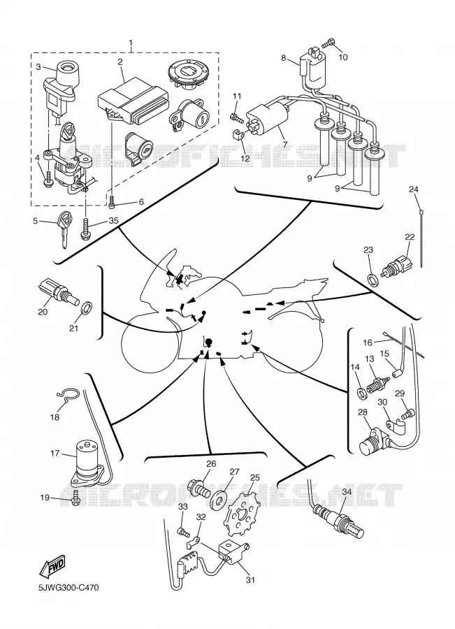 ELECTRISCH 1 Yamaha MOTO 1300 2005 FJR ABS  FJR1300A