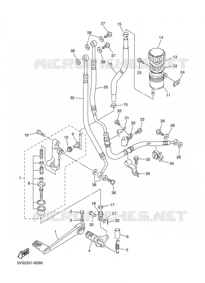 REMPOMP ACHTER Yamaha MOTO 1300 2005 FJR ABS  FJR1300A